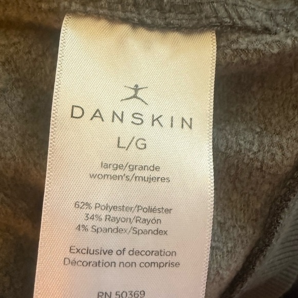 Danskin-Women’s Double-Collar-Full-Zip-Hooded gray Jacket Marble Print Large - Picture 11 of 11